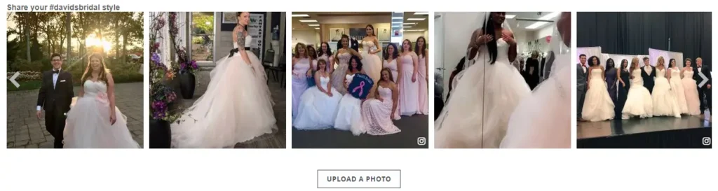 David’s Bridal: comparte tu look en ficha de producto