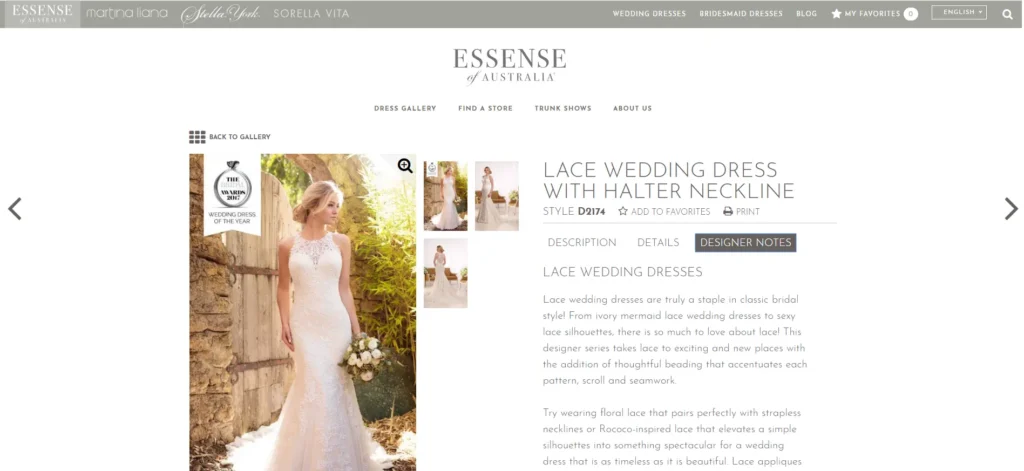 ESSENCE DESIGNS: Ficha con descripción, detalles y notas del diseñador