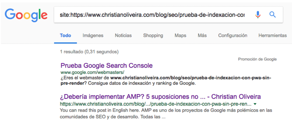 Error en el experimento seo