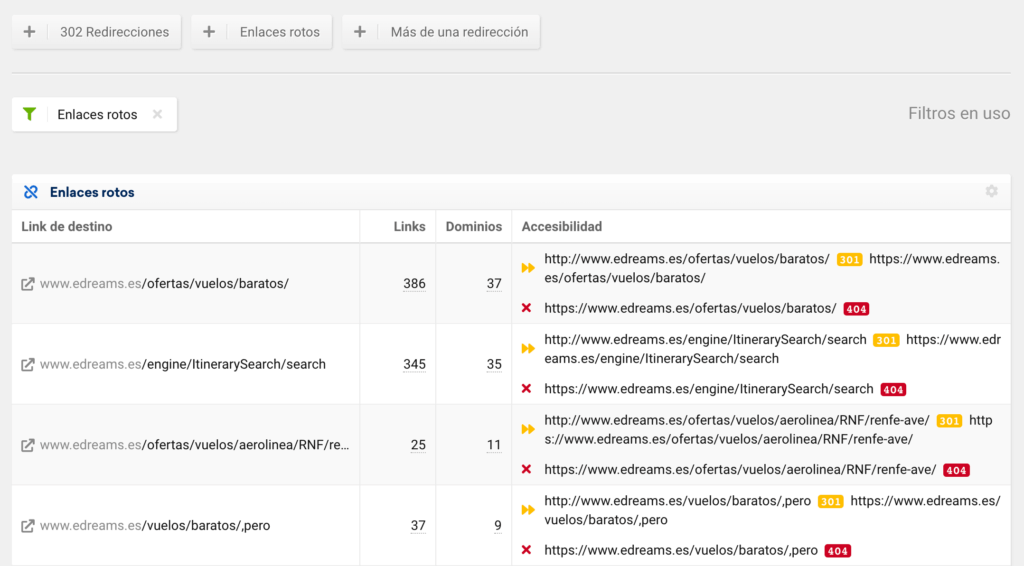 Edreams broken links 2 es
