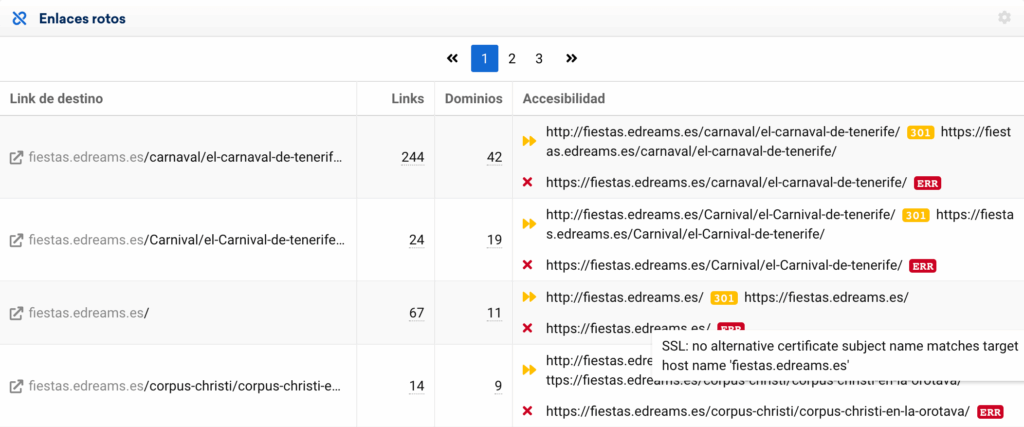 Edreams broken links ssl es