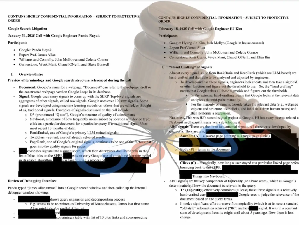 Google leak topicallity quality abc ranking doj