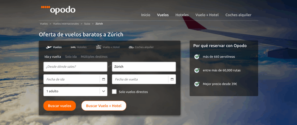 Opodo vuelos zurich