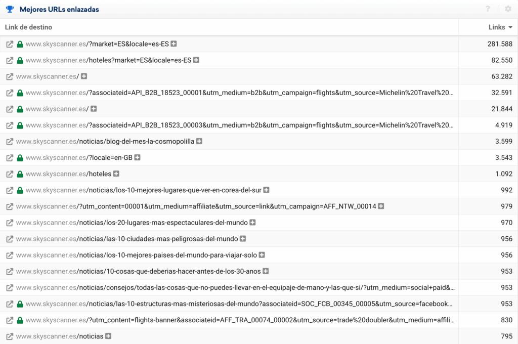Skyscanner links targets es