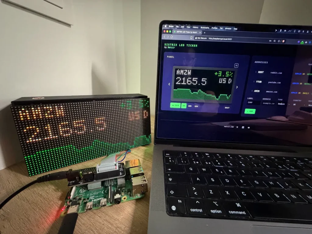 Sistrix led ticker raspberry pi + led matrix panel